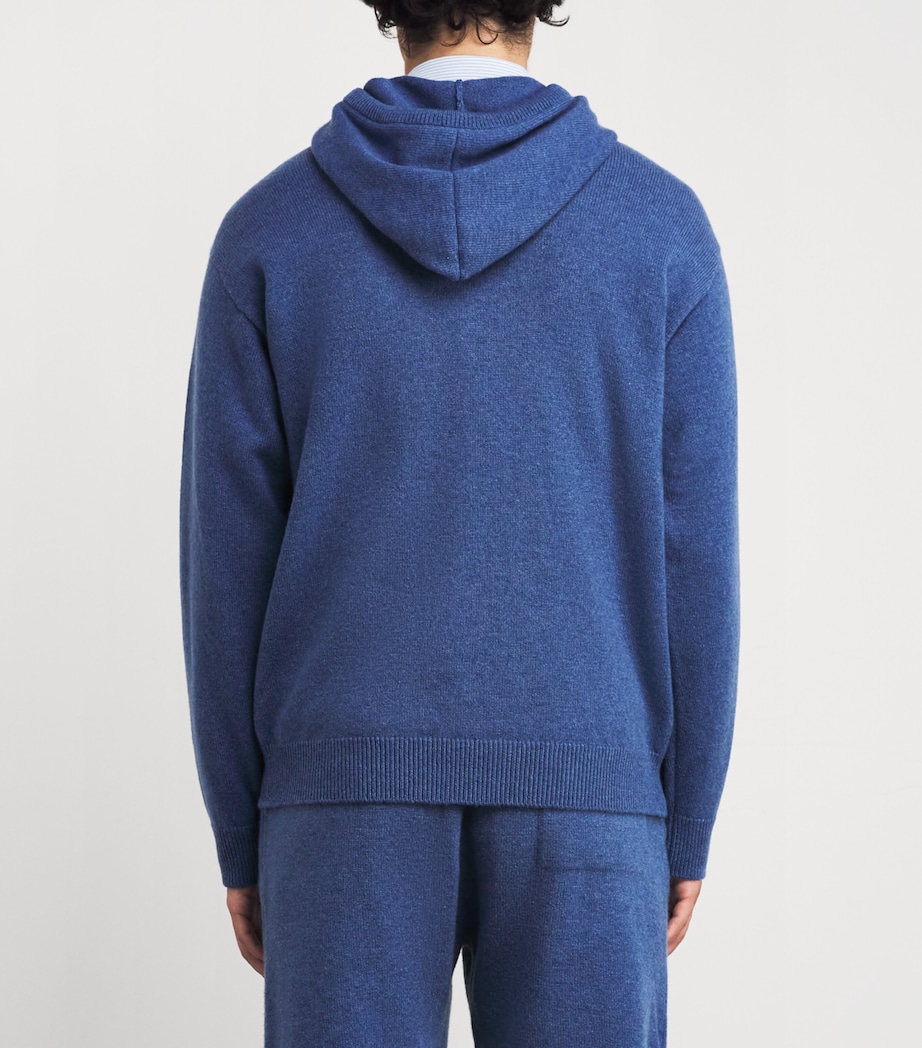 Harrods Mens Cashmere Hoodie Soft Denim Image 4