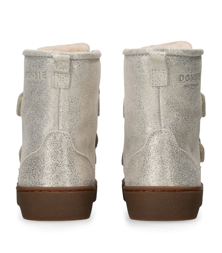 Leather Metallic Isa Boots SILVER Image 2