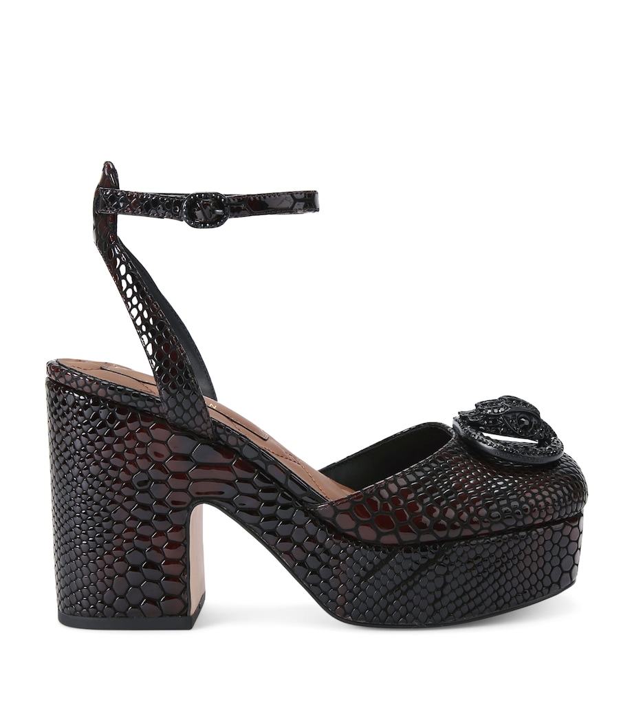 Kurt Geiger London Snake-Effect Chelsea Platform Heels Blk/brown Image 1