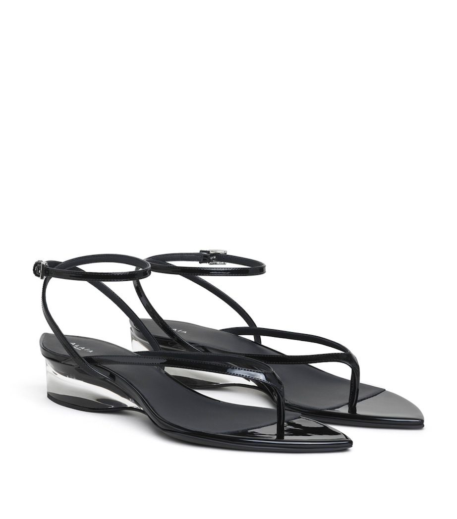 Alaïa Clear Tongs Wedge Sandals 30 Noir Image 3
