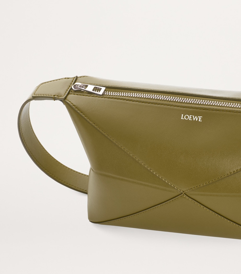 LOEWE Leather Puzzle Fold Wash Bag Olive Image 5