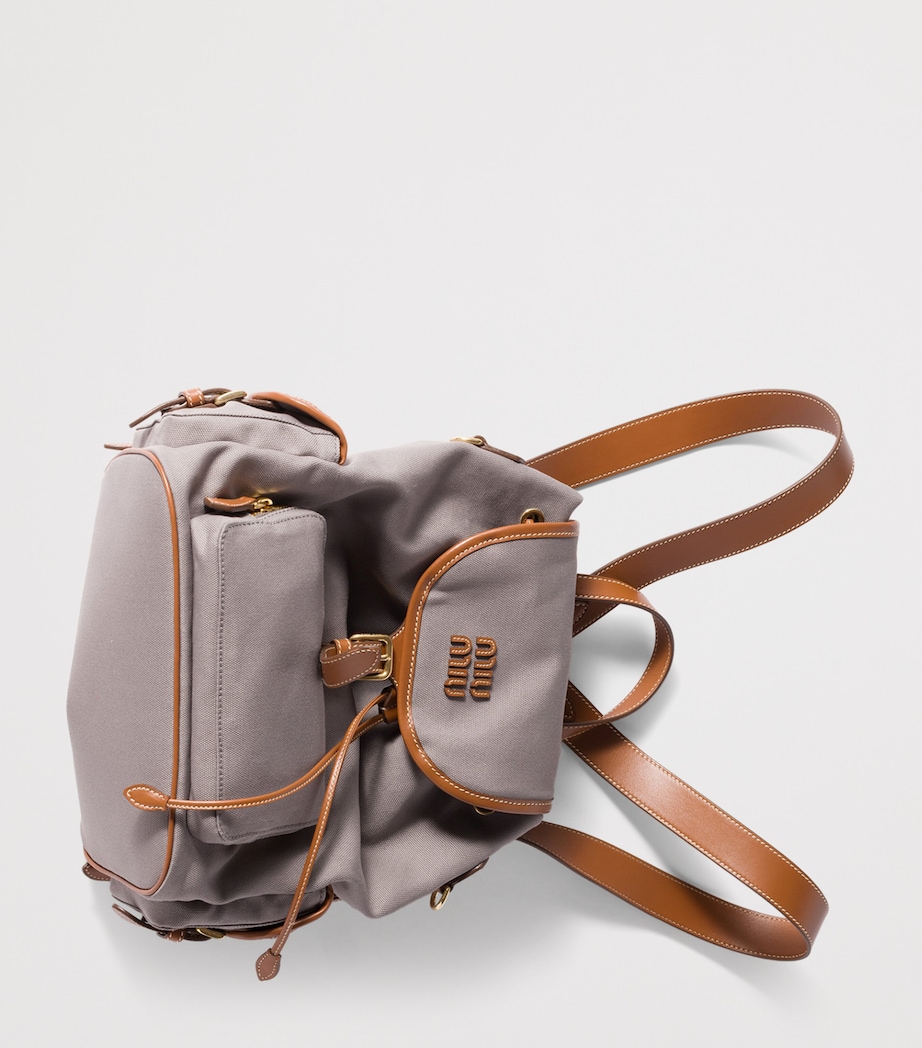 Canvas-Leather Backpack F04KC Image 4