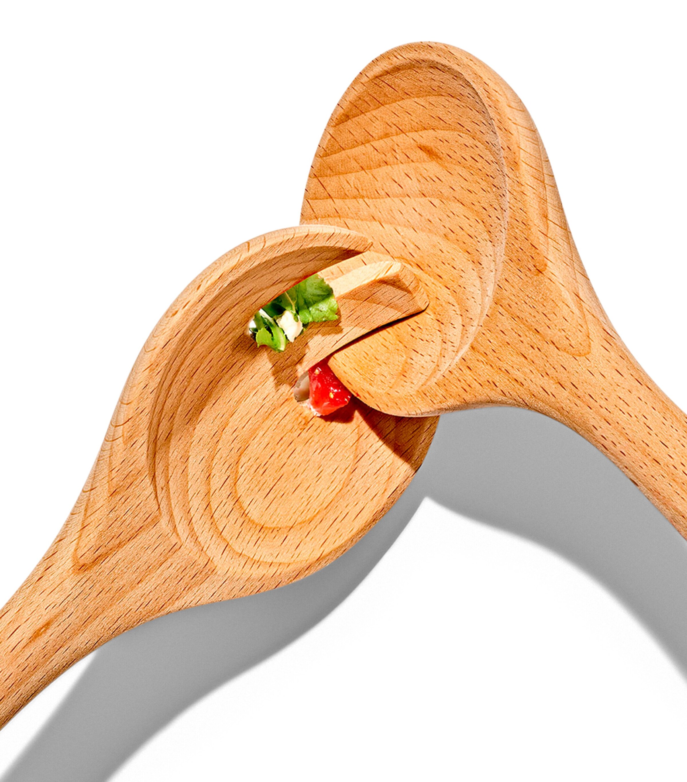 Oxo Set of 2 Wood Good Grips Salad Servers Beechwood Brown Image 3