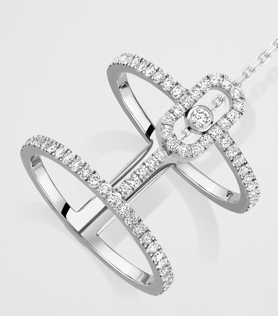 Messika Move Uno White Gold and Diamond Double Ring (0.95ct) White Gold Image 3