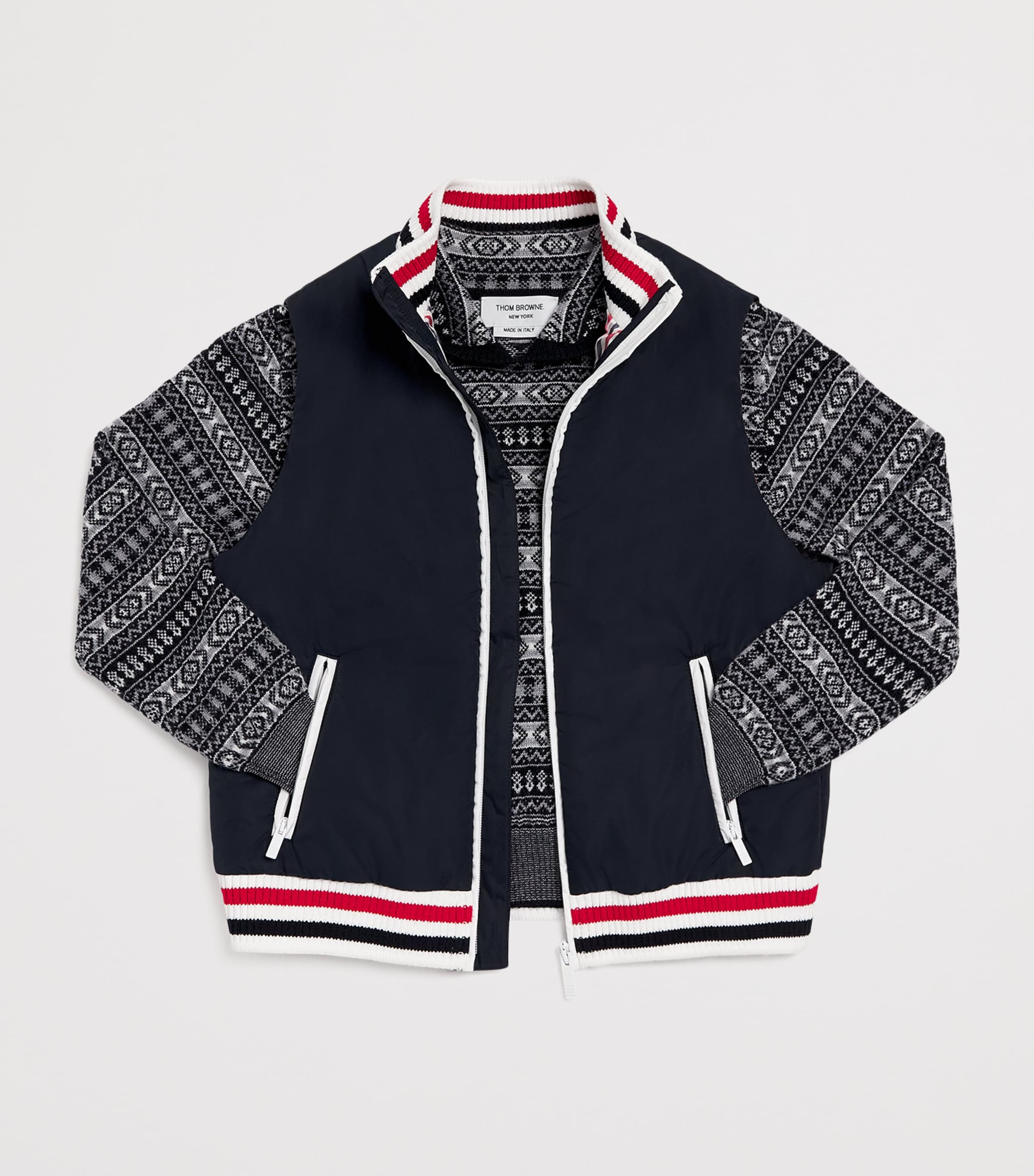 Thom Browne Kids Wool Fair Isle Sweater (2-12 Years) Navy Image 3