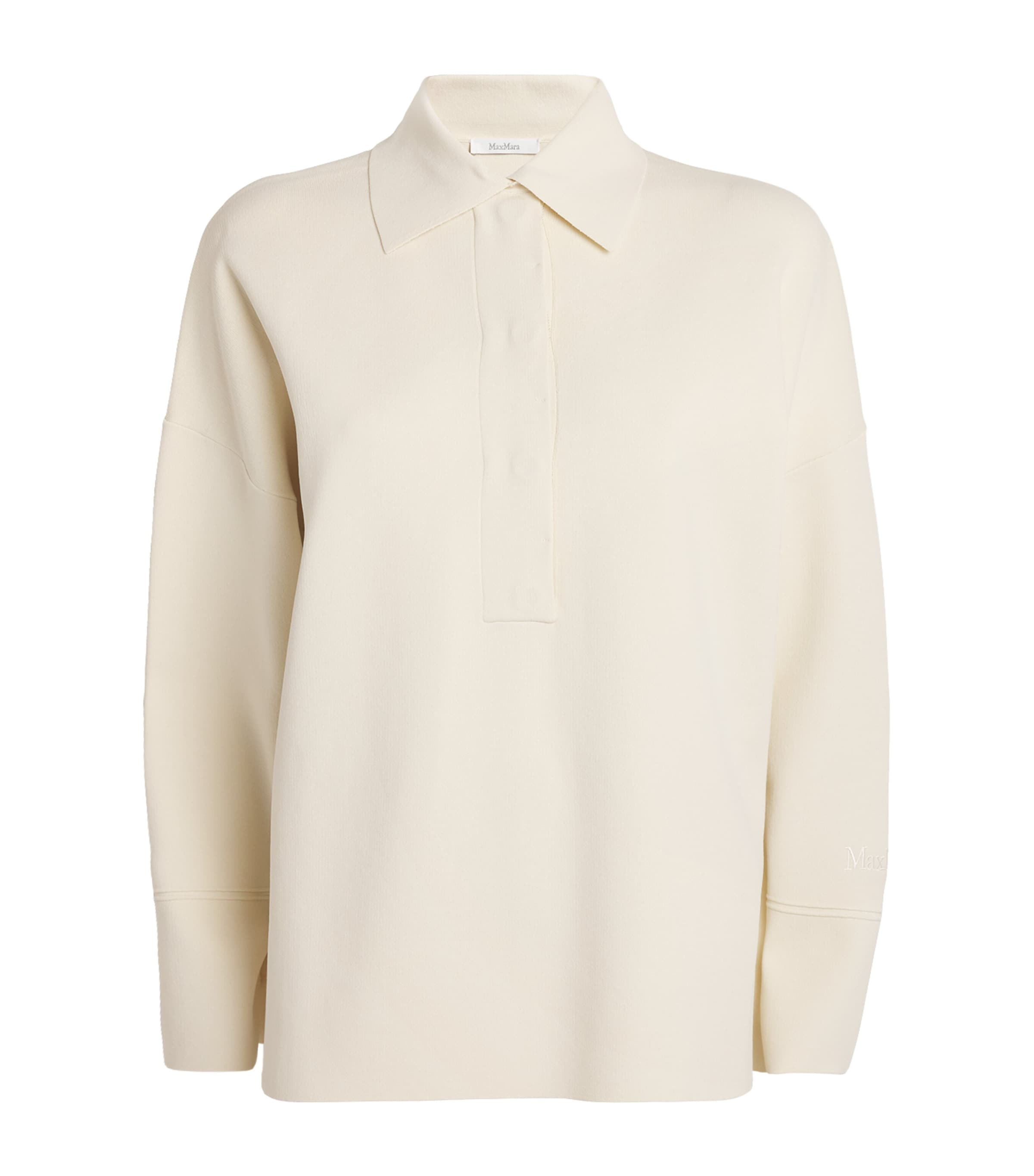 Max Mara Knitted Collared Sweater In Ivory