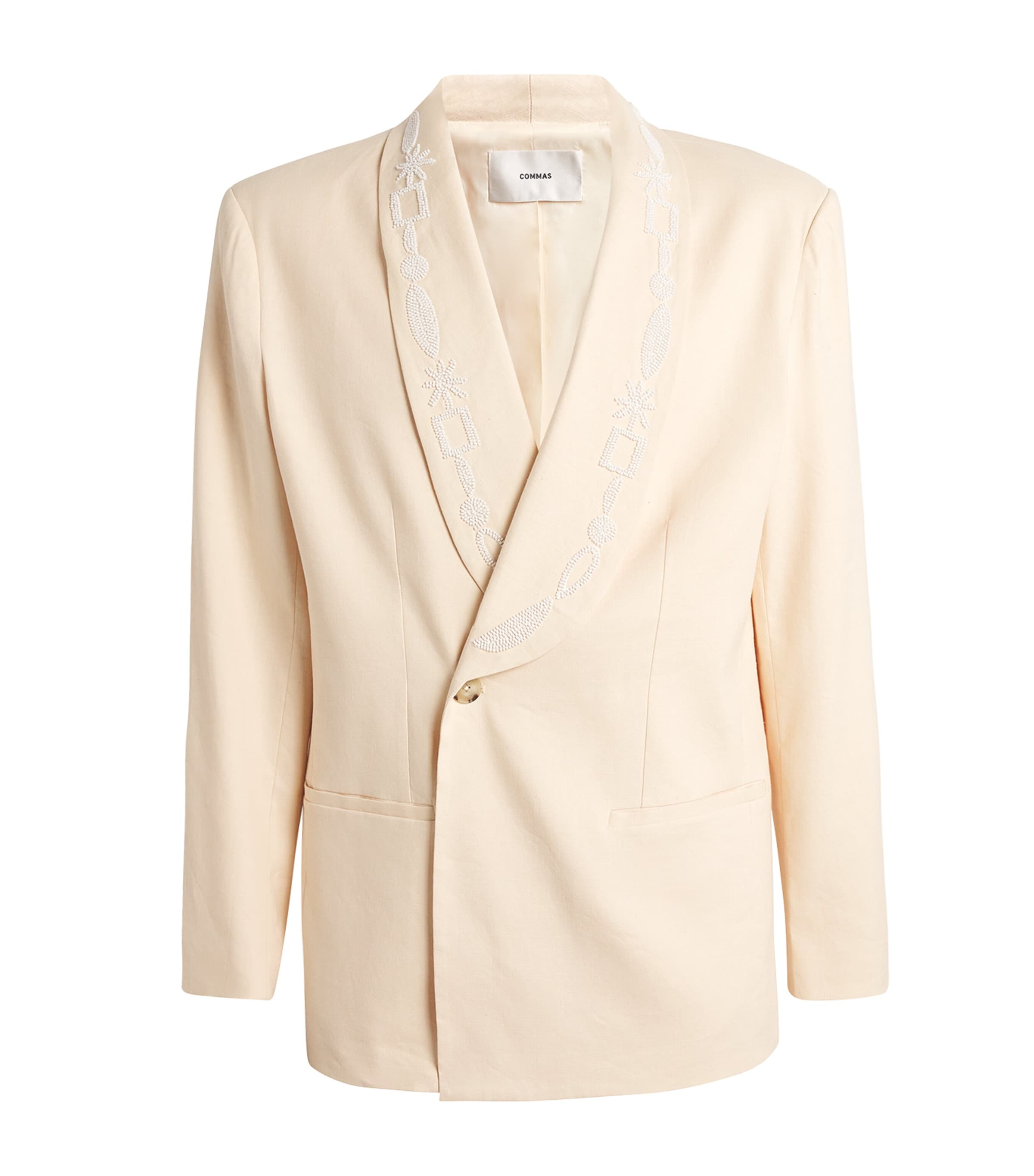 Commas Linen-blend Blazer In Neutral