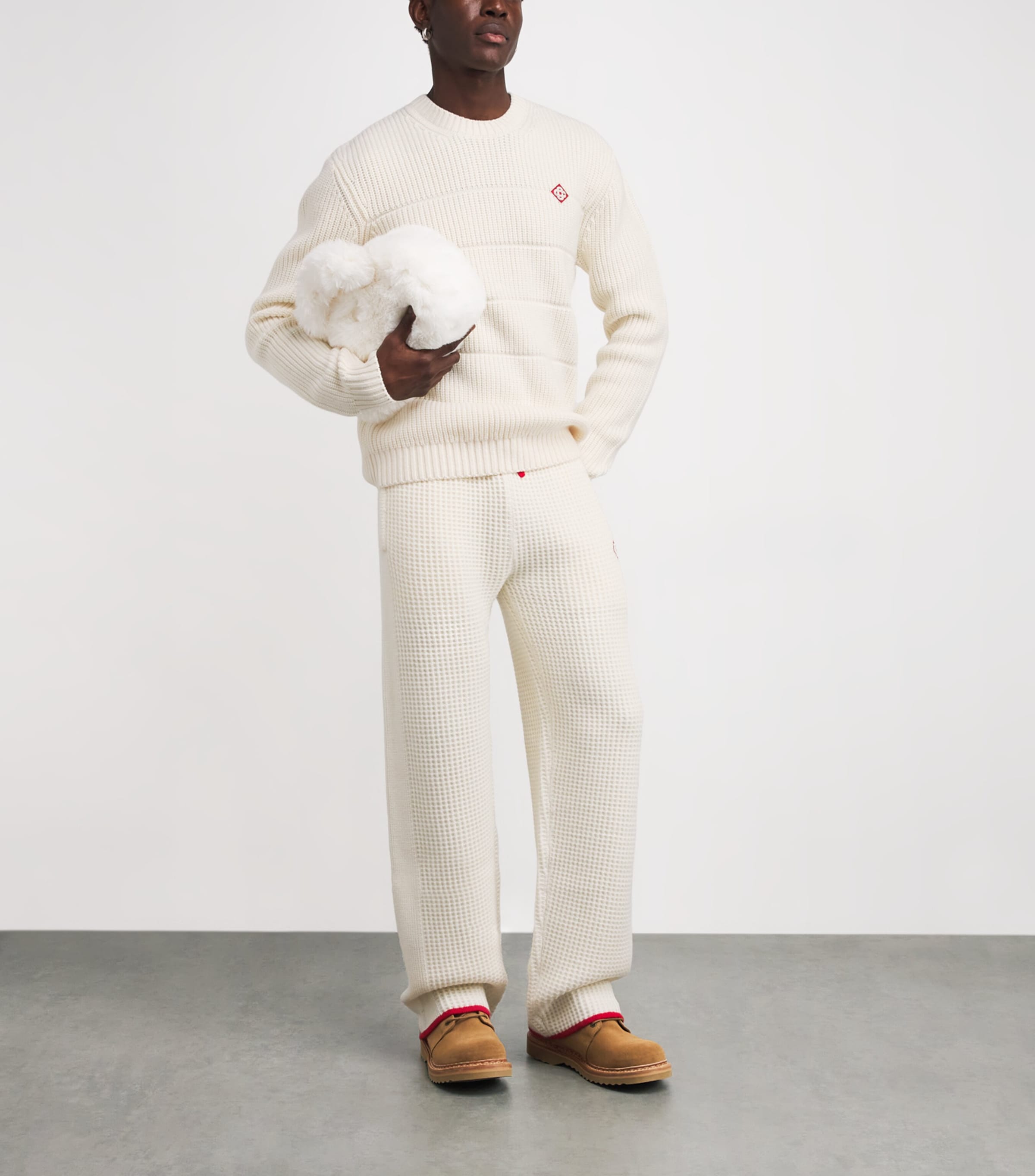 Wool Waffle Sweatpants WHITE Image 2