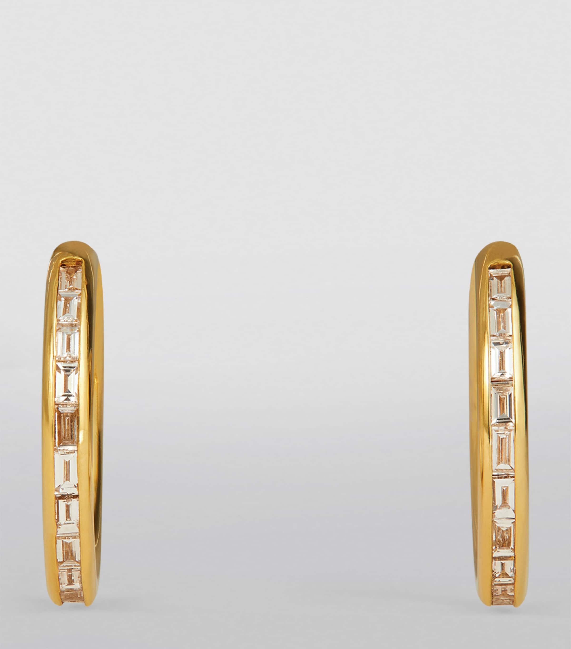 Spinelli Kilcollin Yellow Gold and Baguette-Cut Diamond Petite Miri Hoop Earrings Yellow Gold Image 2