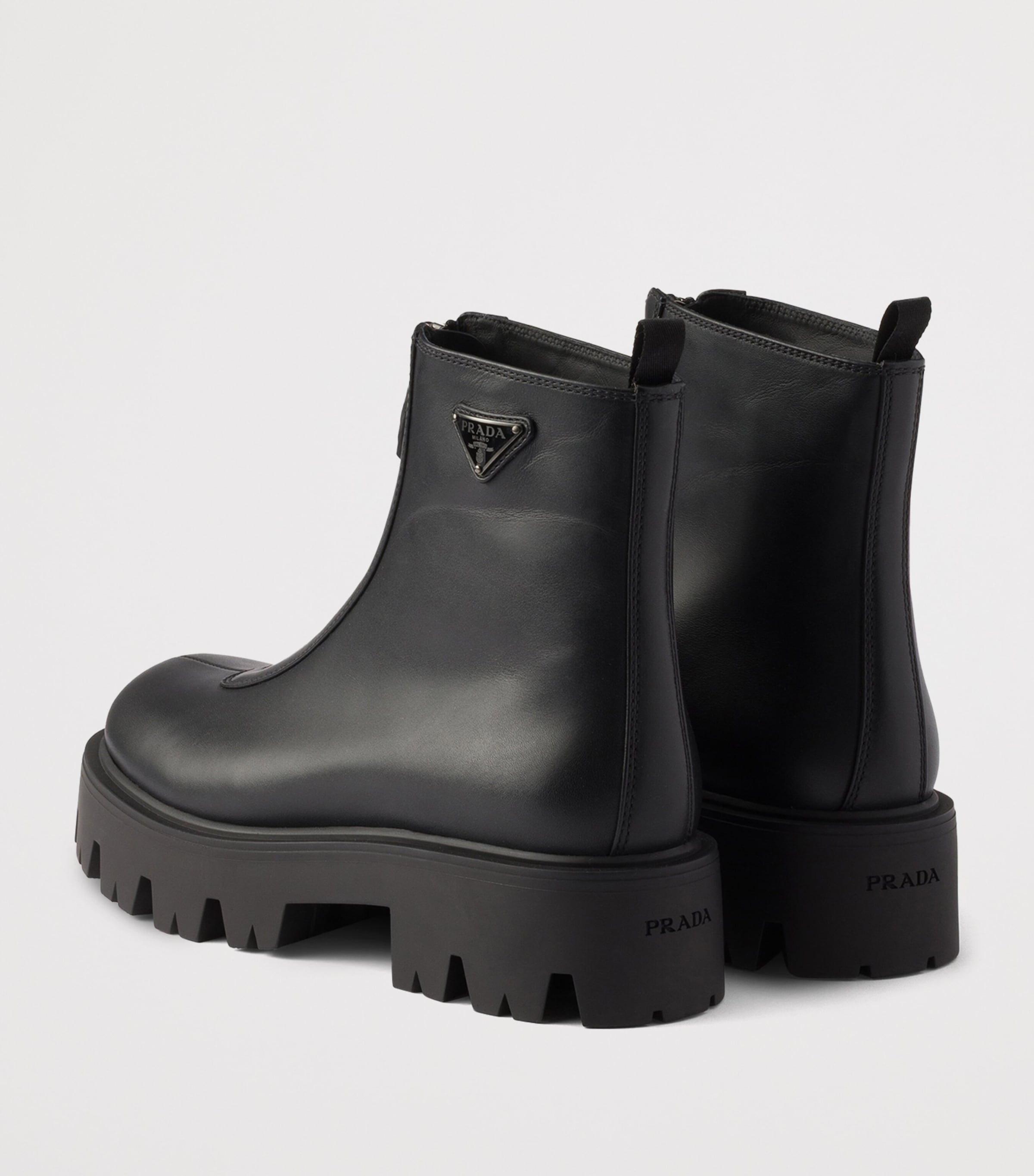 Prada Leather Zipped Ankle Boots 50 Image 4