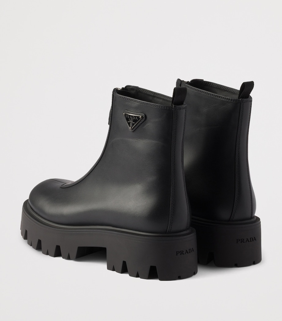 Prada Leather Zipped Ankle Boots 50 Image 4