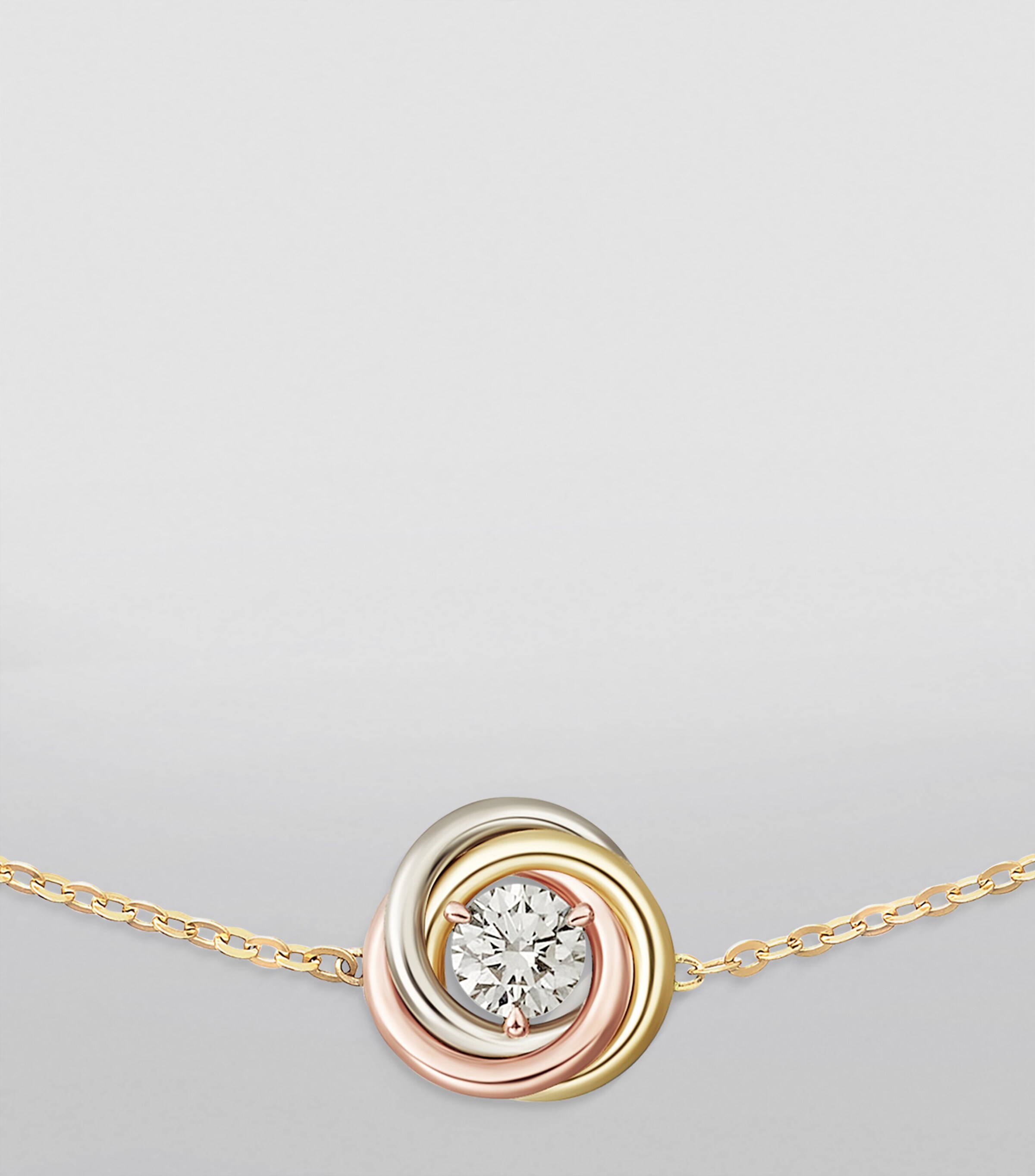 Mixed Gold and Diamond Trinity Bracelet MIXED GOLD Image 6