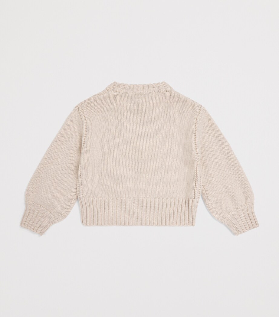 Knitted Logo-Embroidered Sweater (4-5 Years) STONE Image 2