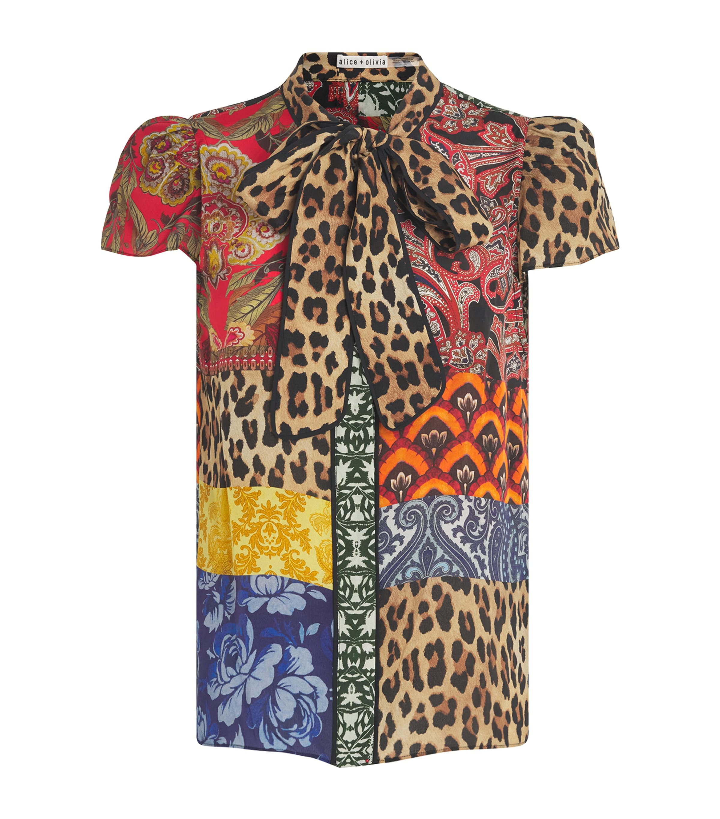 Alice And Olivia Alice+olivia Silk Printed Jeannie Blouse