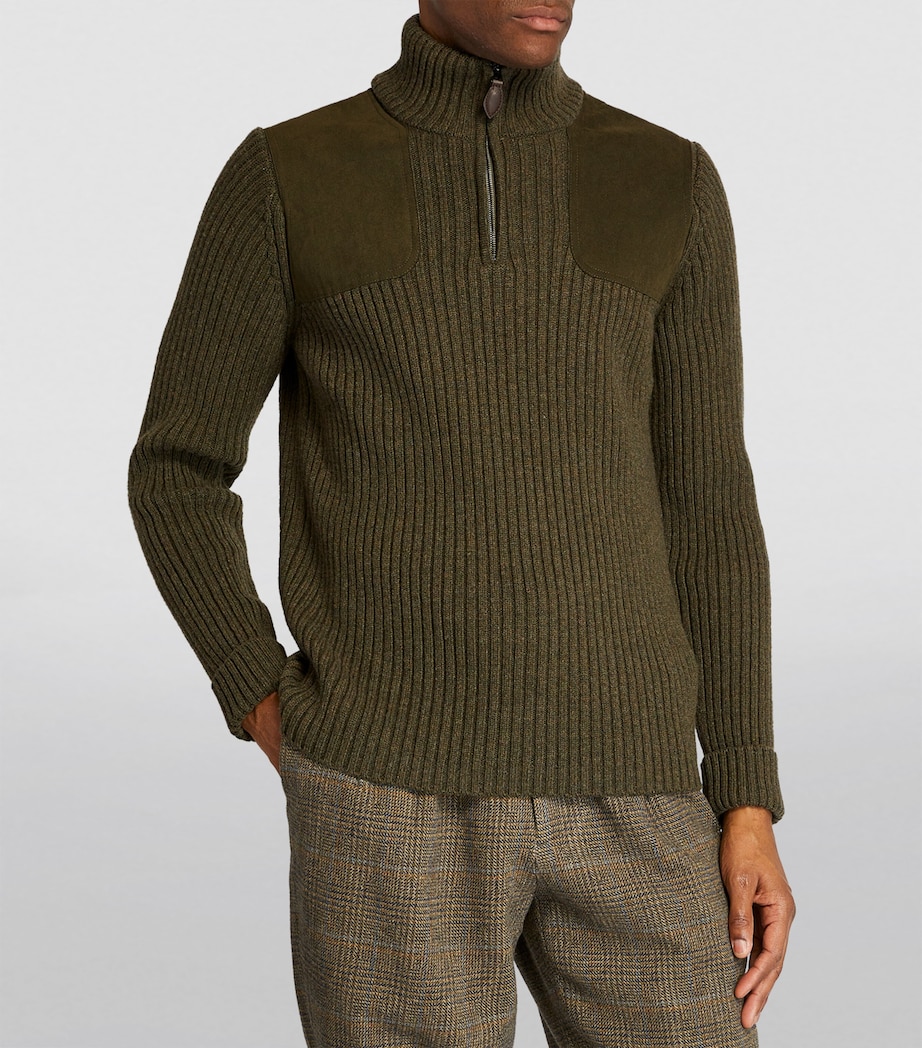 Wool Quarter-Zip Commando Sweater LODEN Image 3
