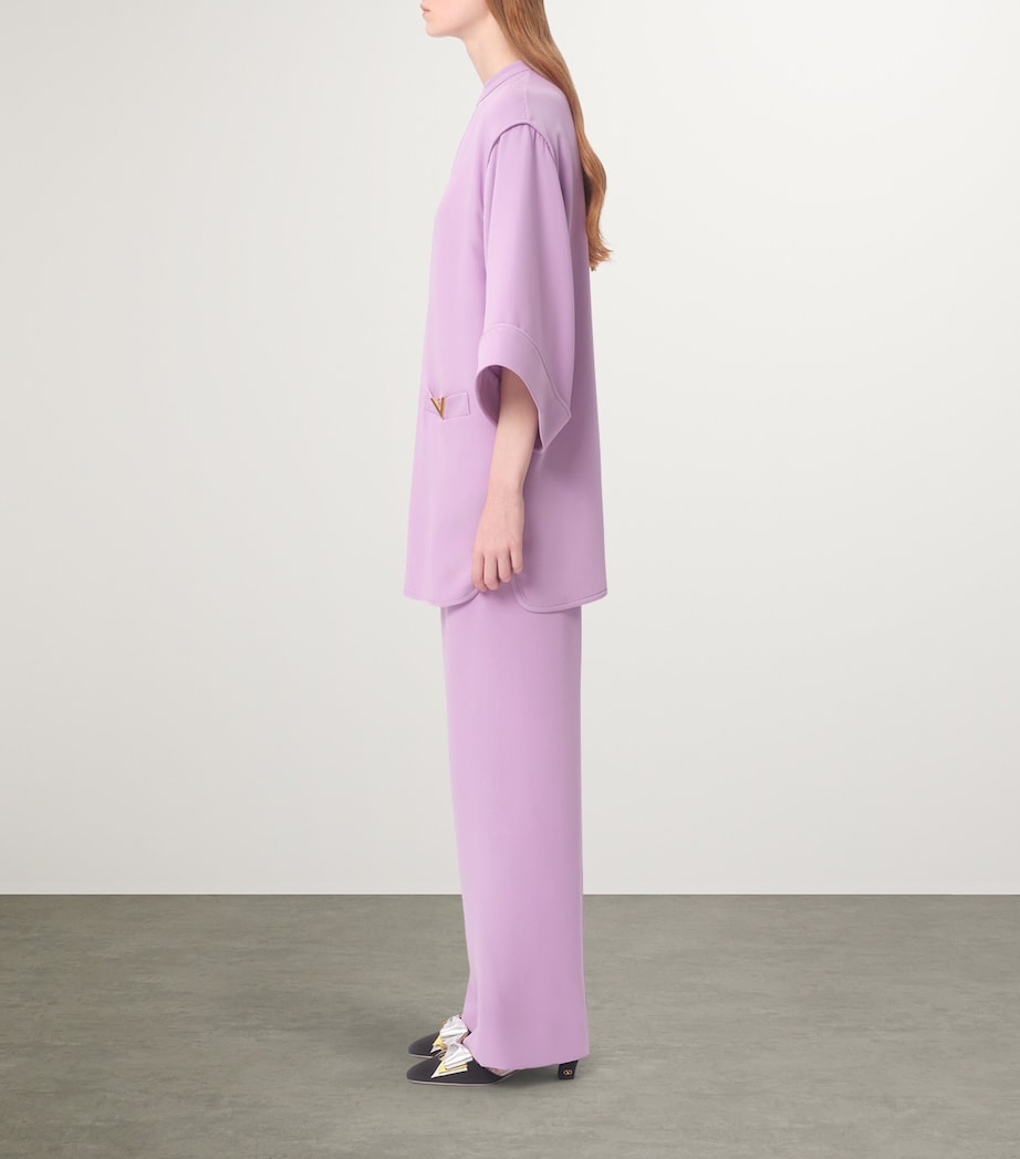 Silk Flared-Sleeve Mini Dress R3H Image 8