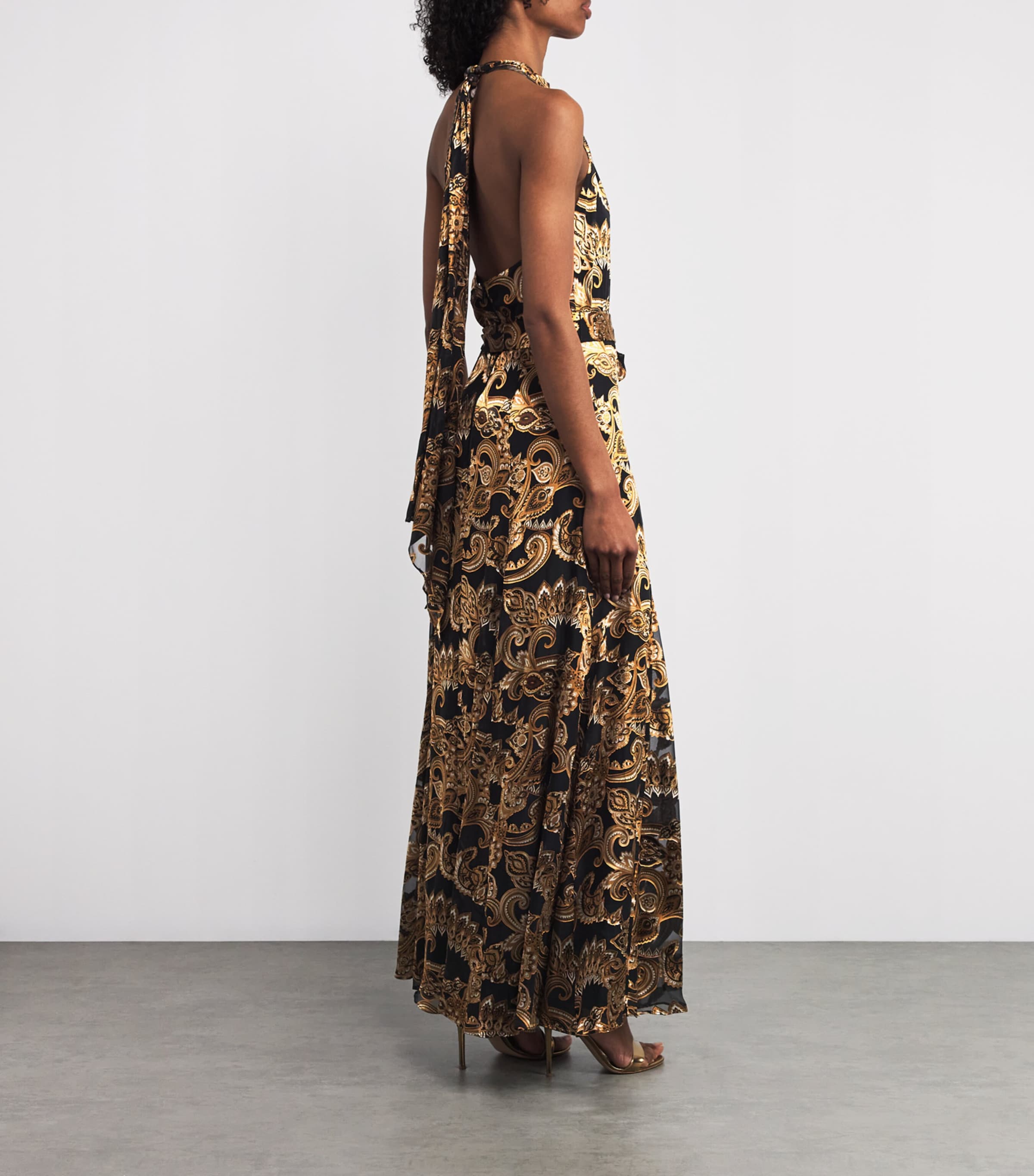 Satin Dita Maxi Dress J959 SPRNG PSLY BLCK Image 3