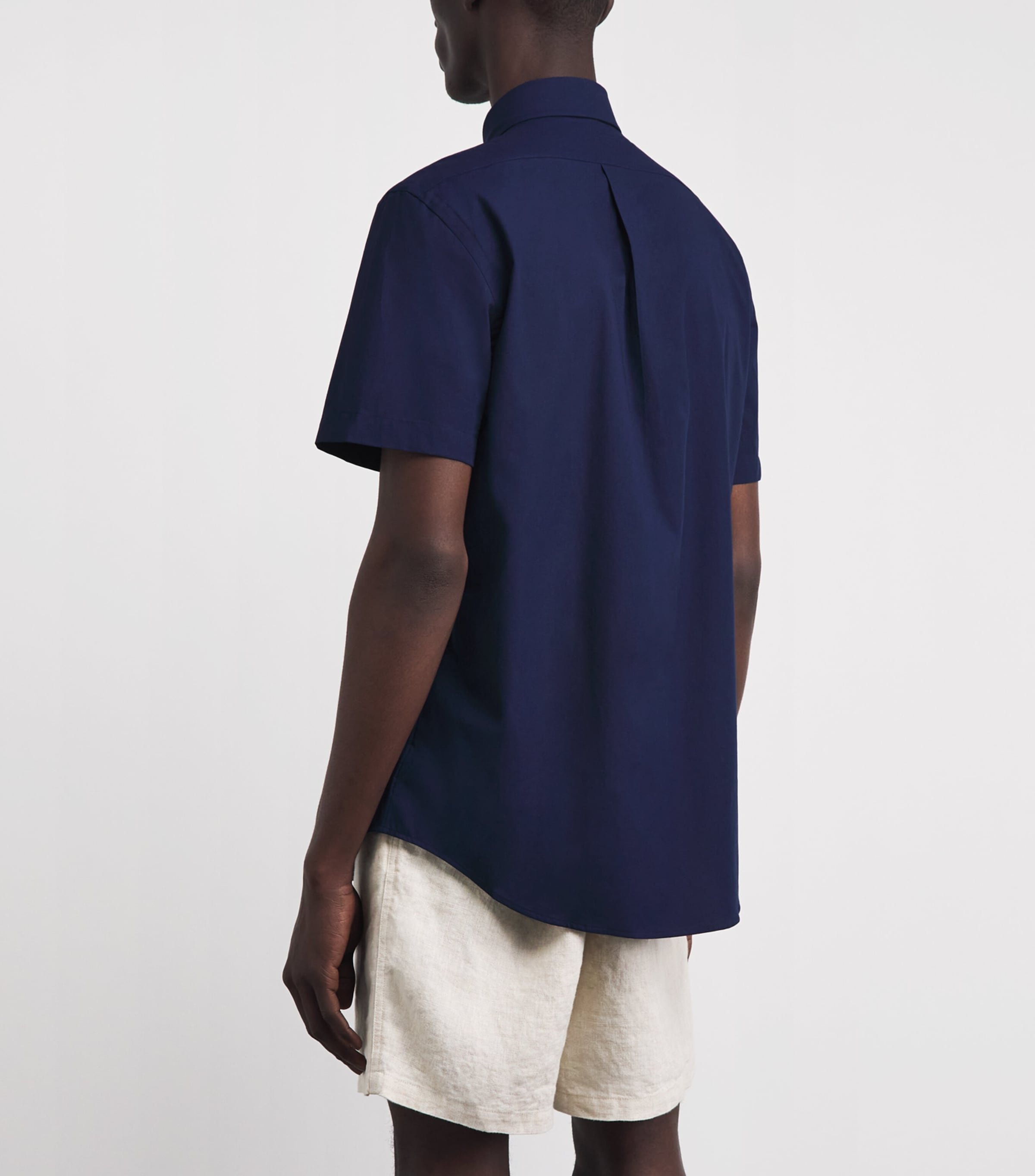Polo Ralph Lauren Mens Stretch-Cotton Custom-Fit Shirt Newport Navy Image 5