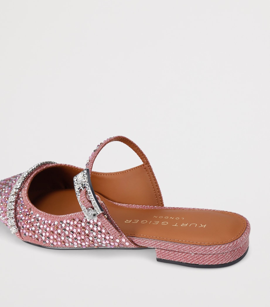 Kurt Geiger London Embellished Strass Flat Mules Pink Image 3