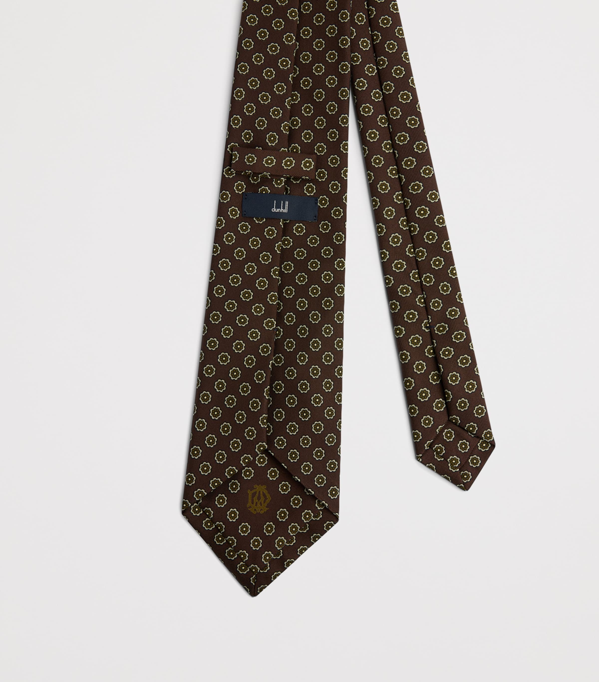 Dunhill Mulberry Silk Printed Tie Brown Image 2