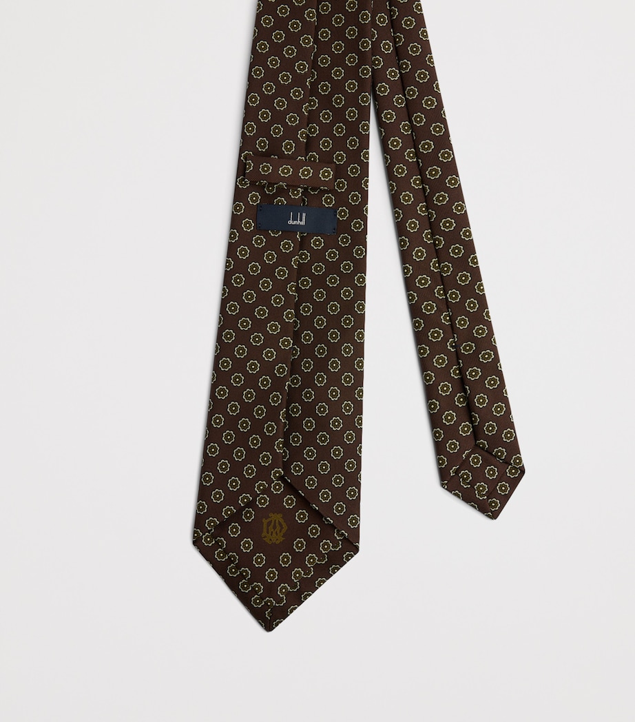 Dunhill Mulberry Silk Printed Tie Brown Image 2