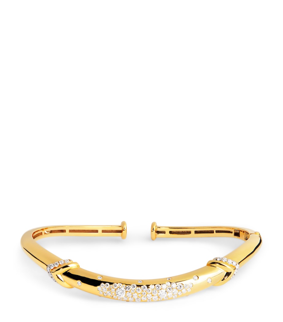 Yellow Gold and Diamond Boa Belly Stack Bangle YELLOW GOLD Image 1