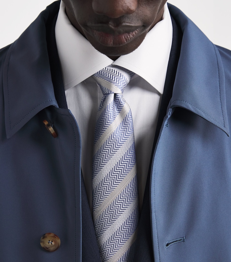 Emporio Armani Silk Jacquard Chevron Tie Image 2