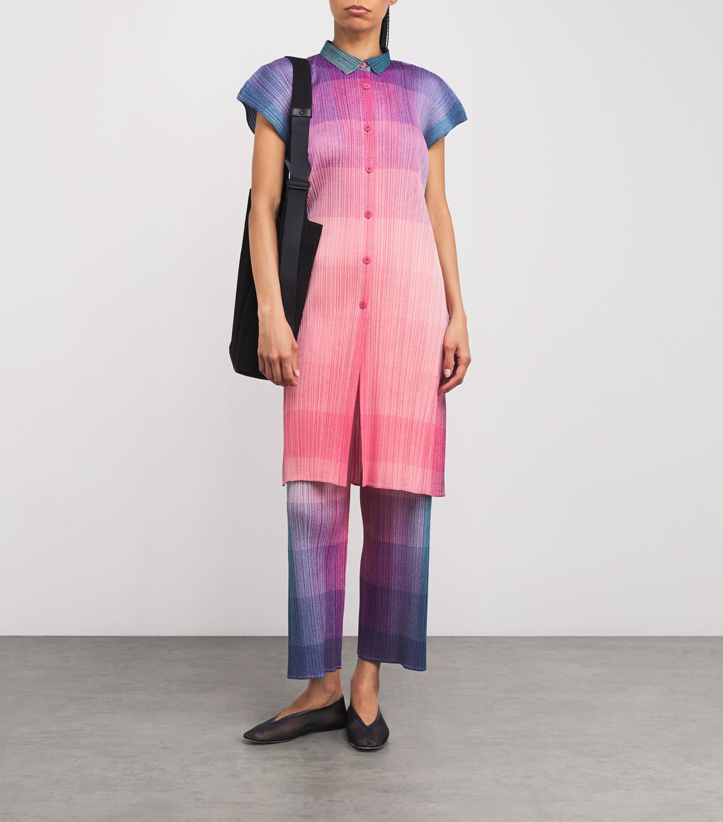 Pleats Please Issey Miyake Longline Photon Shirt | Harrods UK