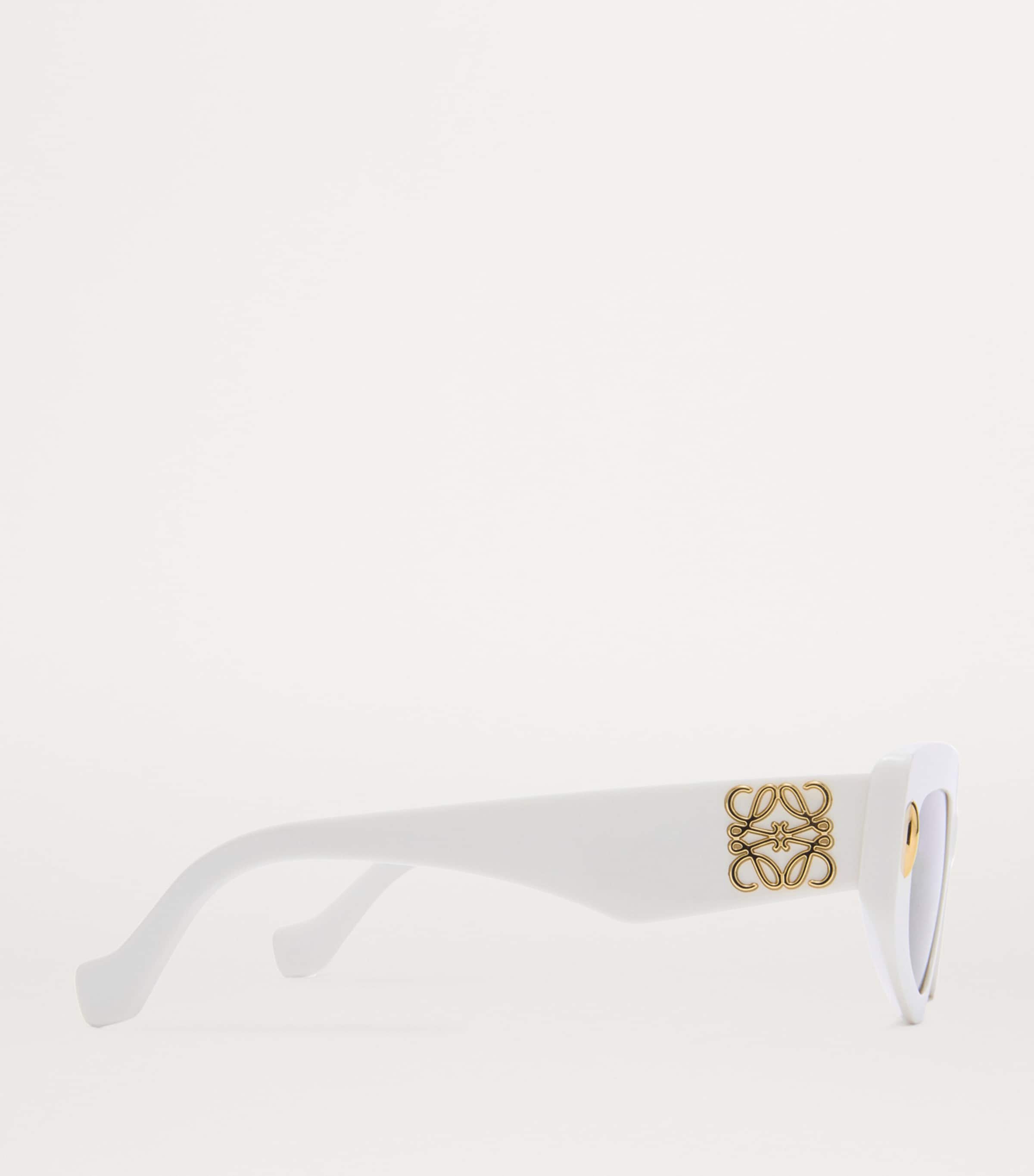 Small Acetate Butterfly Screen Sunglasses SOLID WHITE Image 3