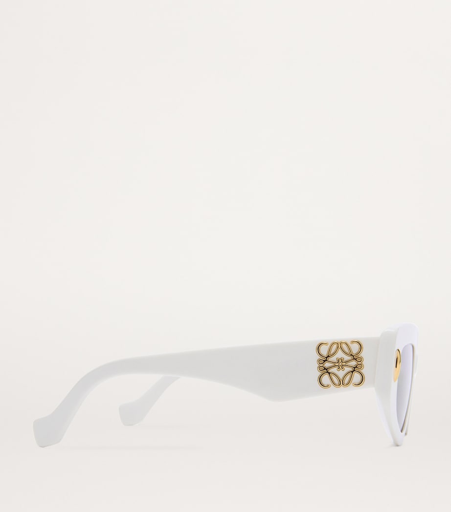 Small Acetate Butterfly Screen Sunglasses SOLID WHITE Image 3