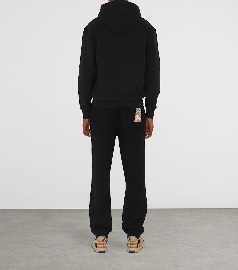 Cotton Check-Detail Sweatpants BLACK Image 4