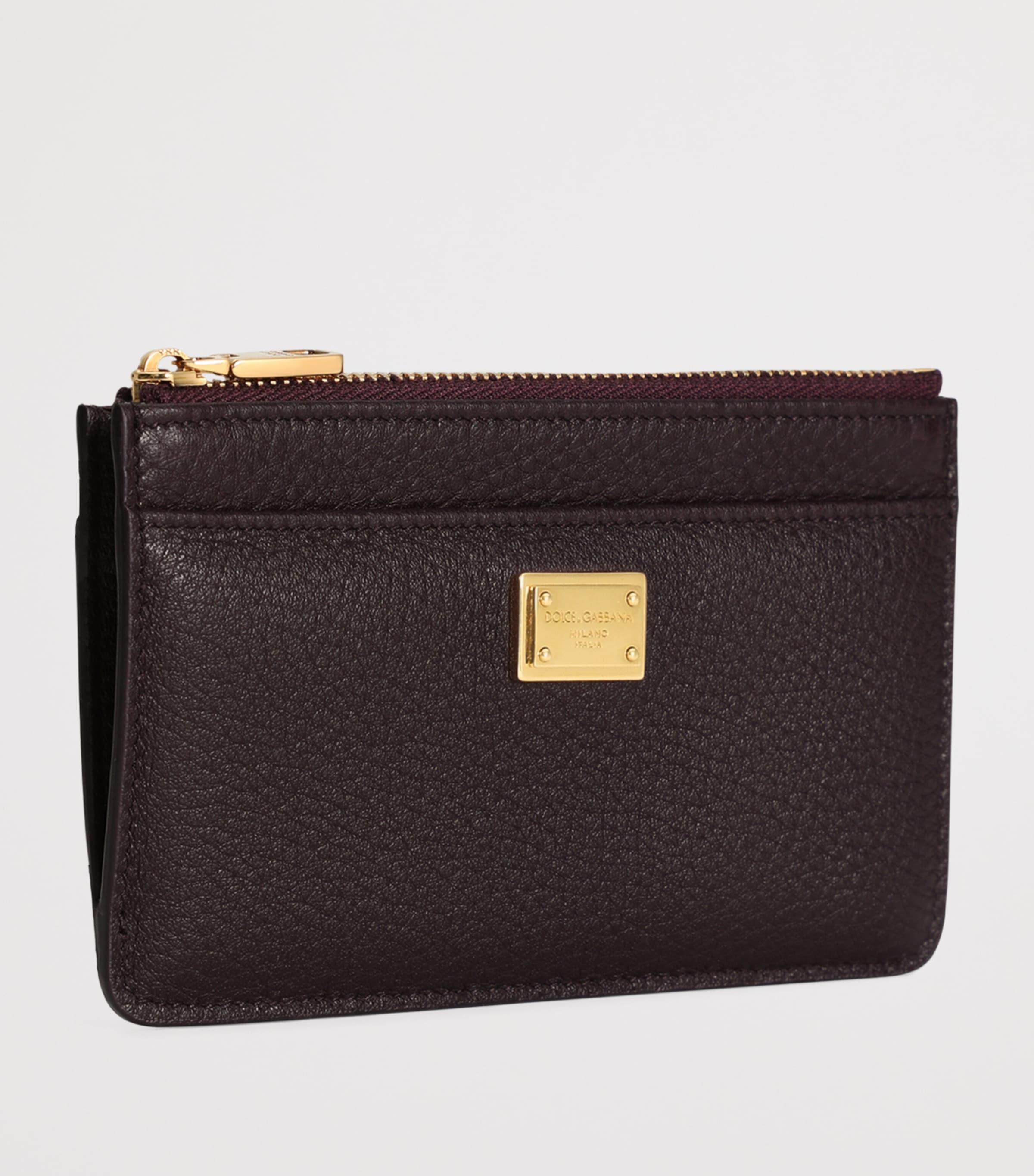Dolce&Gabbana Leather Zipped Card Holder Wine Image 2
