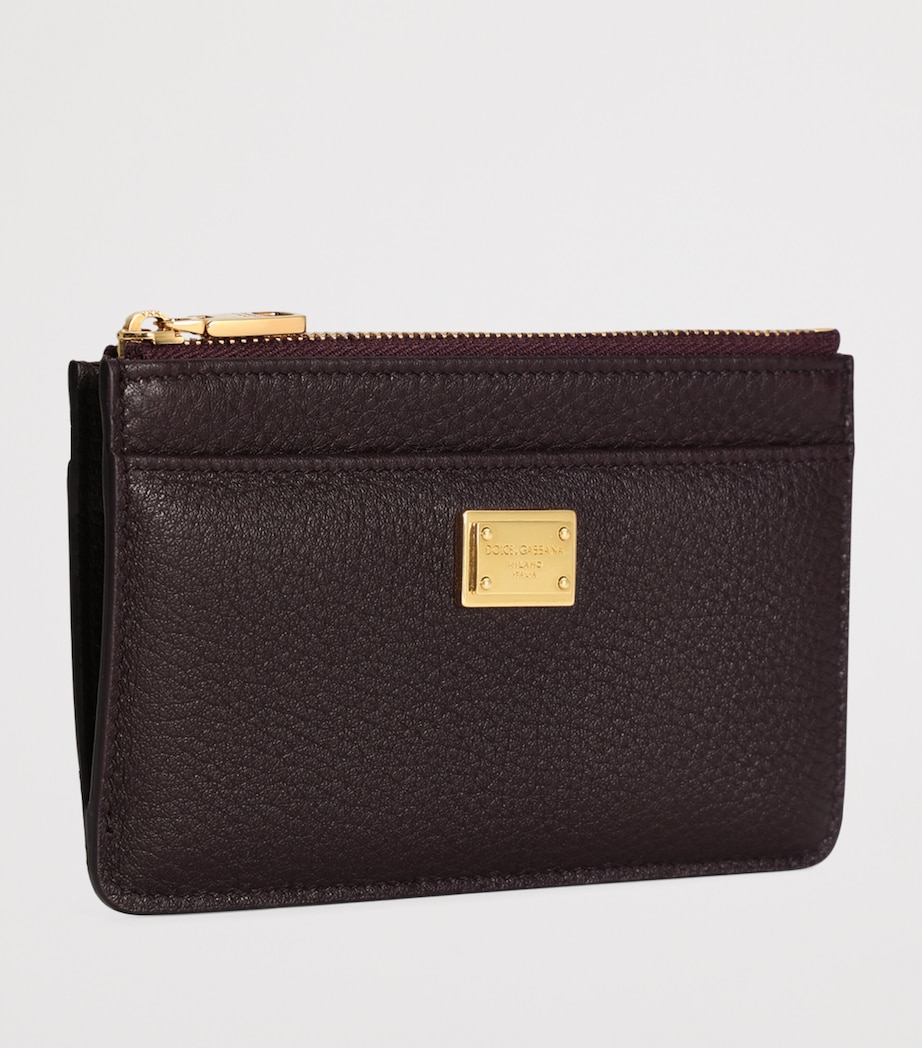 Dolce&Gabbana Leather Zipped Card Holder Wine Image 2