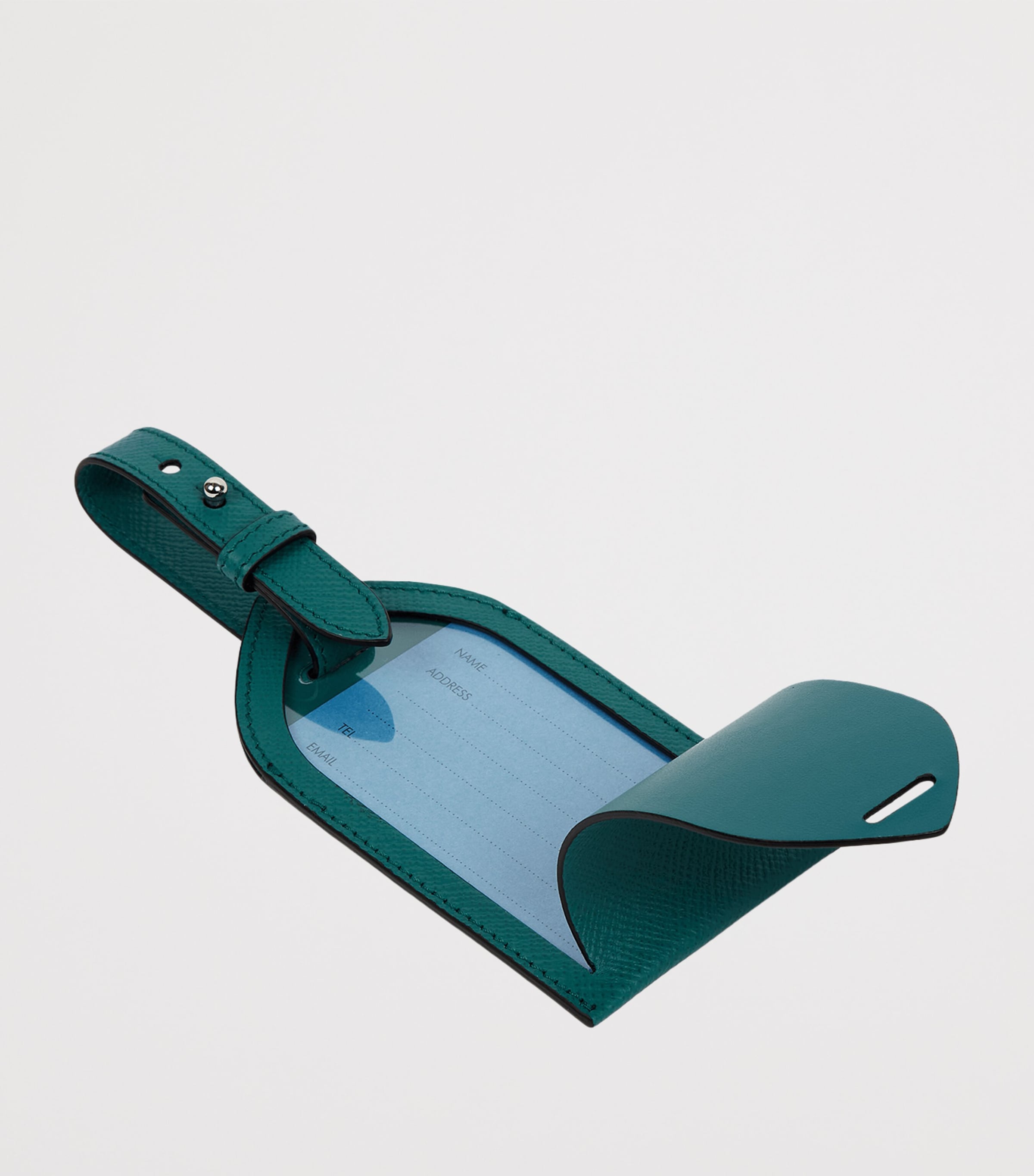 Panama Leather Luggage Tag PETROL Image 2