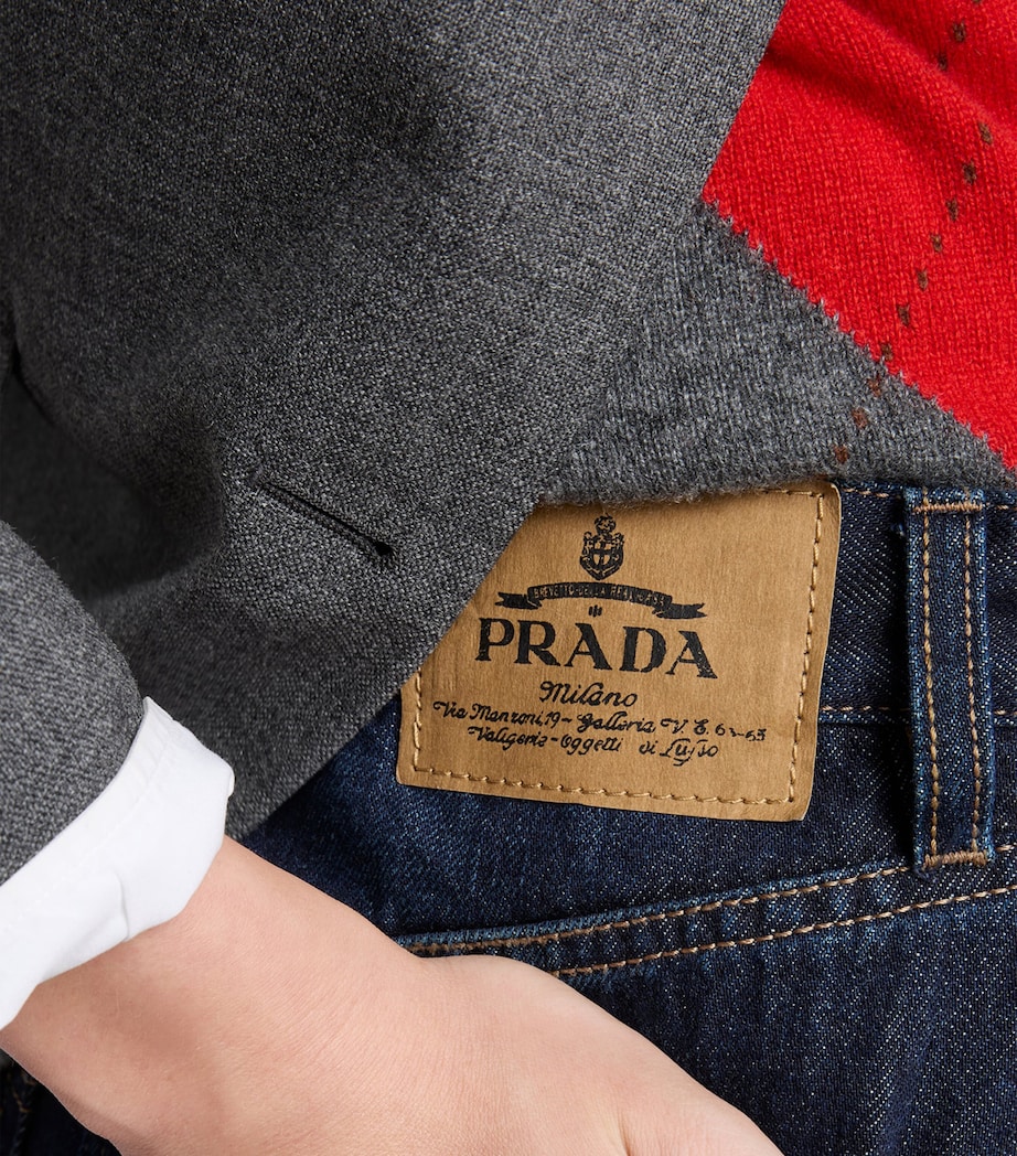 Prada Womens Denim Mini Skirt Blue Image 6