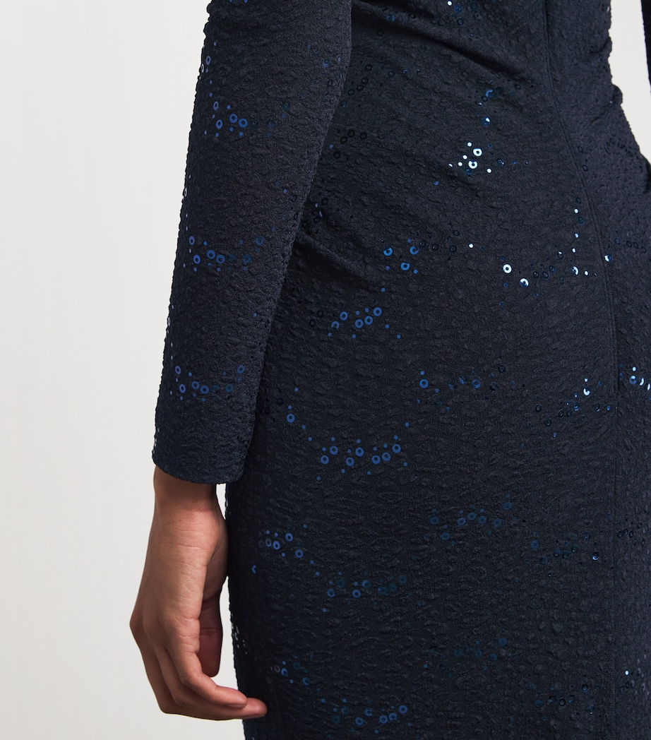 Embellished Asymmetric Gown ROYAL NAVY Image 6