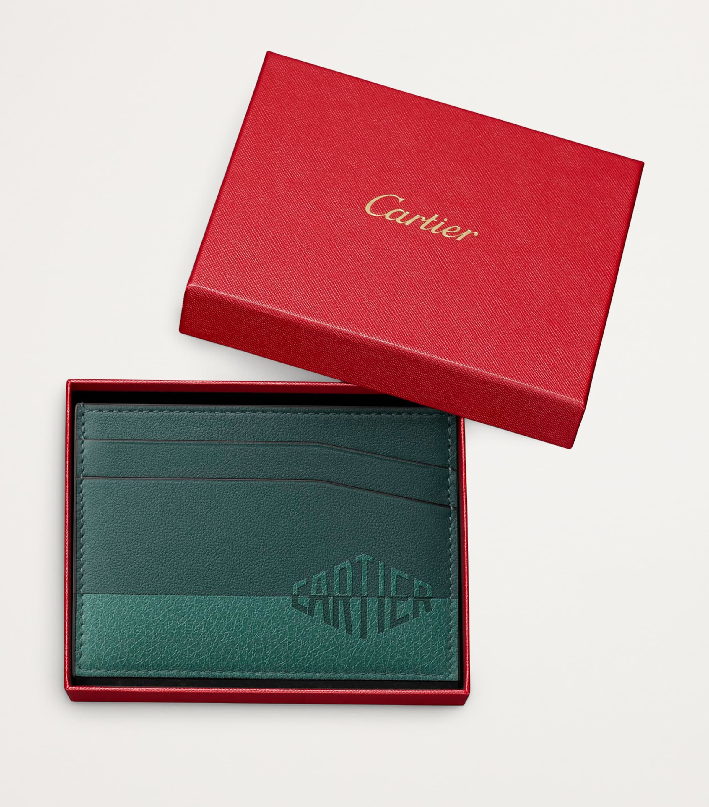 Calfskin Losange Shadow Card Holder PINE GREEN Image 4