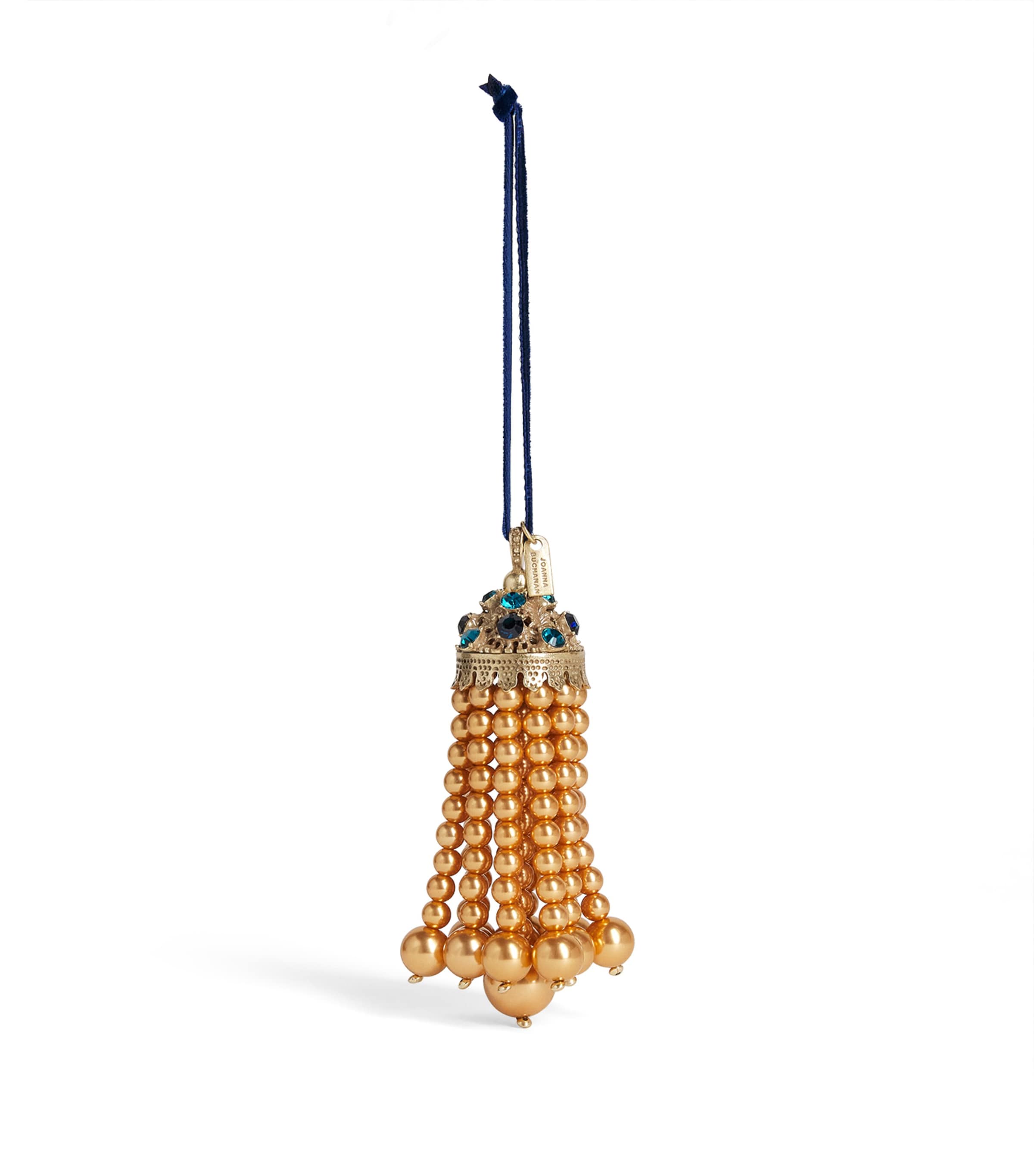 Joanna Buchanan Faux Pearl Tassel Tree Decoration Gold Image 1