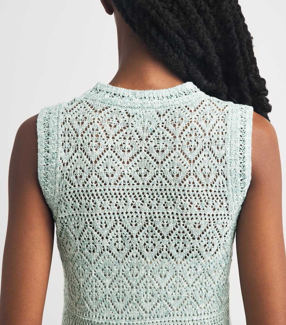 Eleventy Womens Cotton-Blend Crochet Midi Dress Giada Image 5