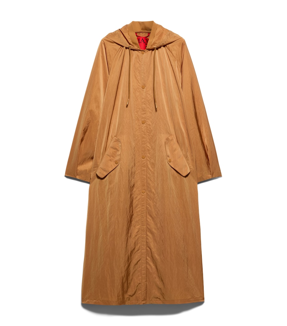 Hooded Longline Raincoat TERRA COTTA Image 1