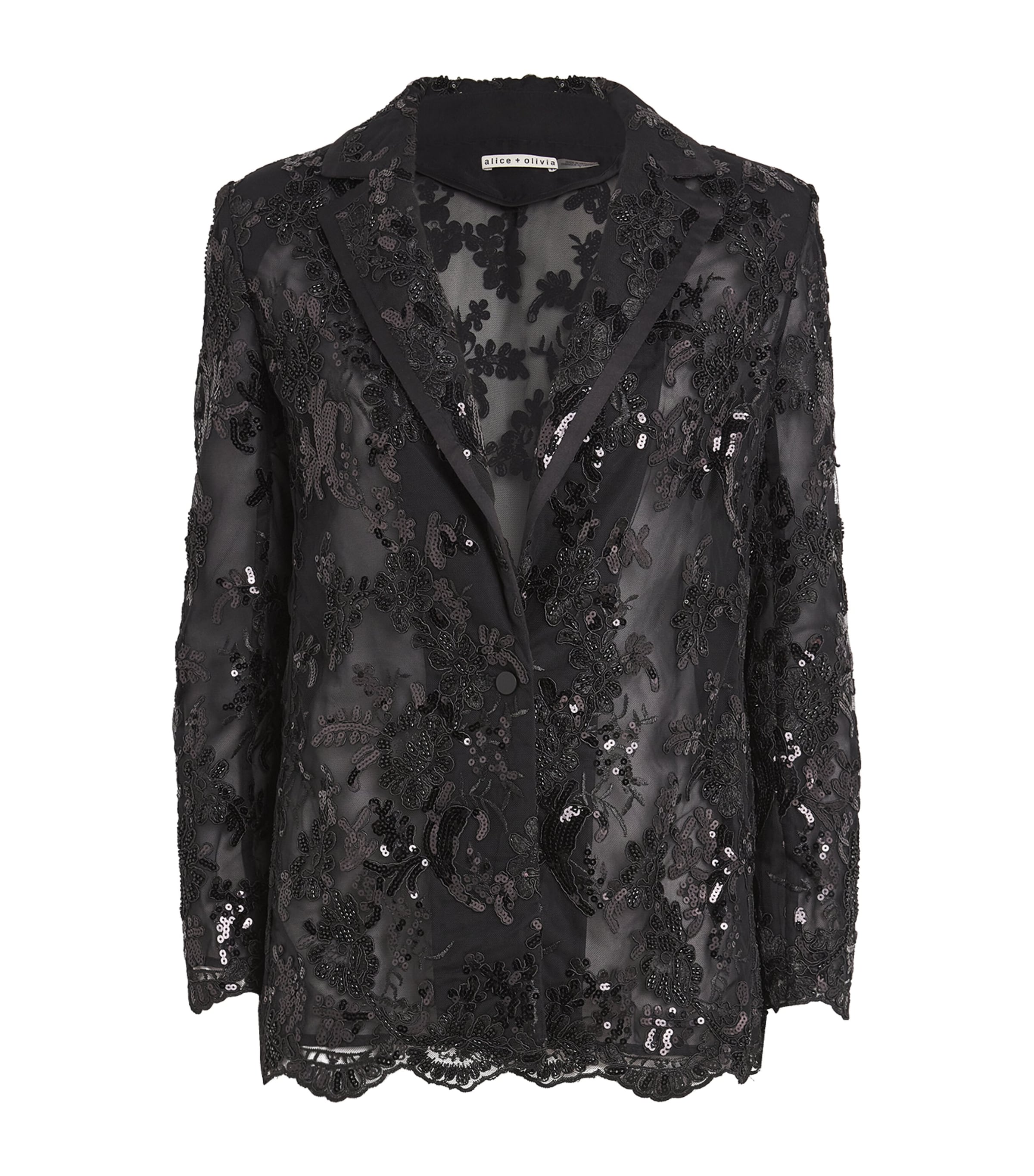 Alice And Olivia Embellished Judith Blazer In Black