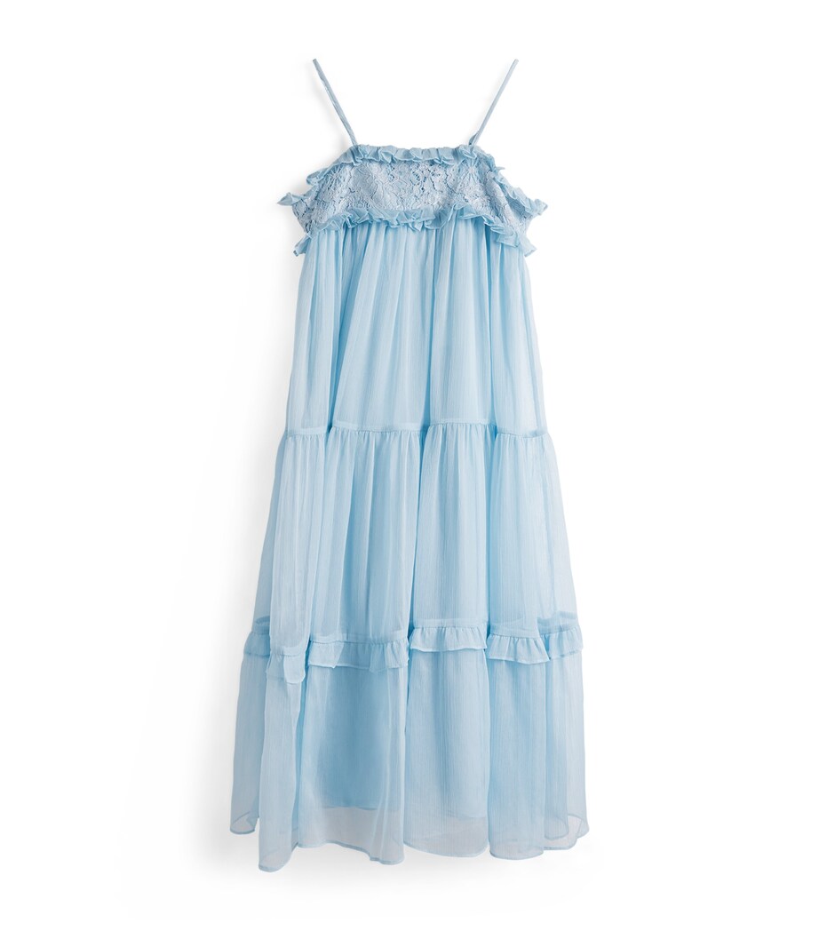 Chiffon Anna Dress (8-14 Years) SOFT BLUE Image 1