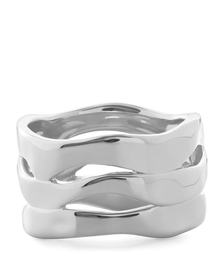 Sterling Silver Wave Triple Ring STERLING SILVER Image 1