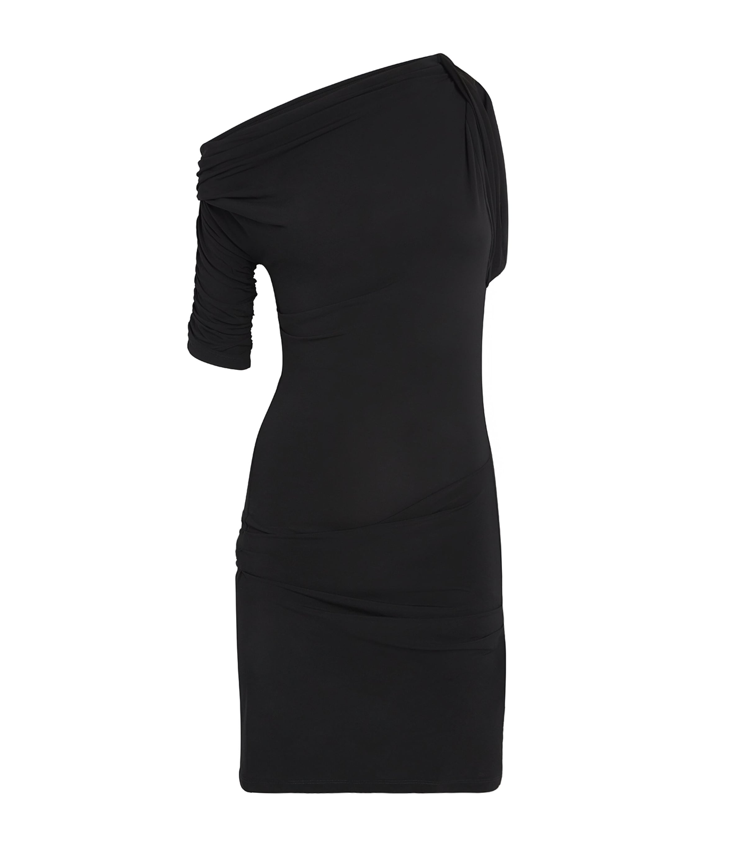 Jacquemus Womens Jersey Drapeado Mini Dress Black Image 1