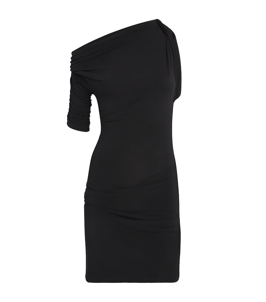 Jacquemus Womens Jersey Drapeado Mini Dress Black Image 1