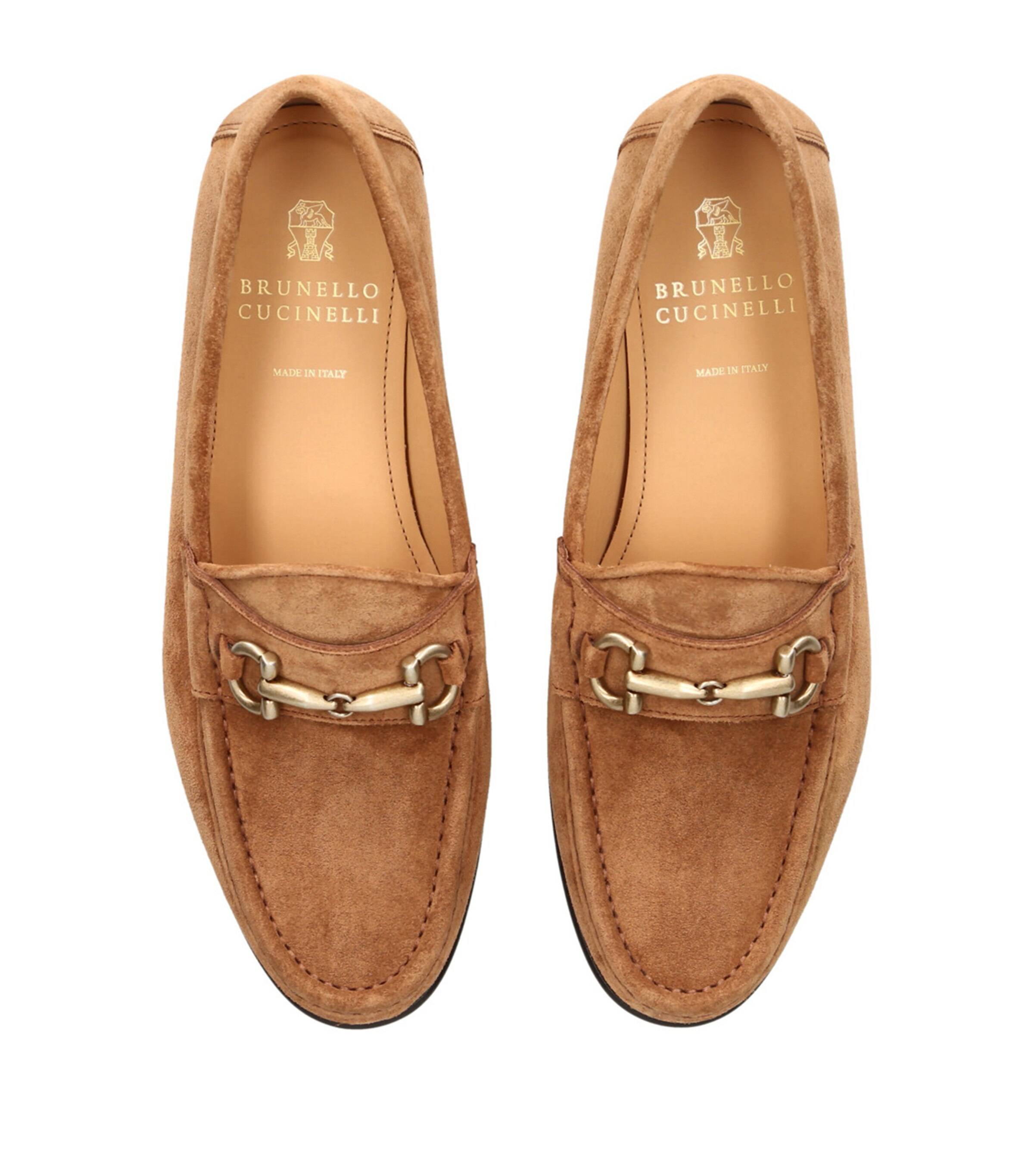 Brunello Cucinelli Suede Buckle Loafers Tan Image 4