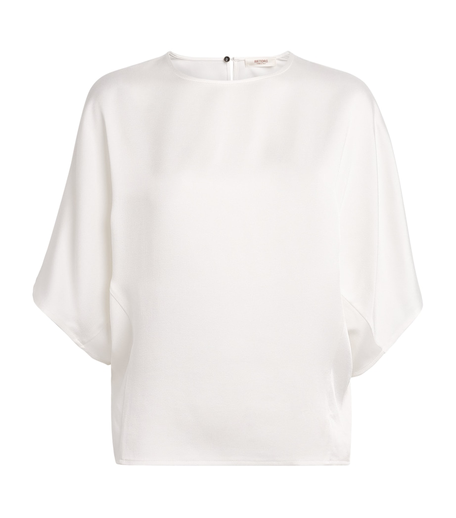 RETORI Womens Satin Blouse White Image 1