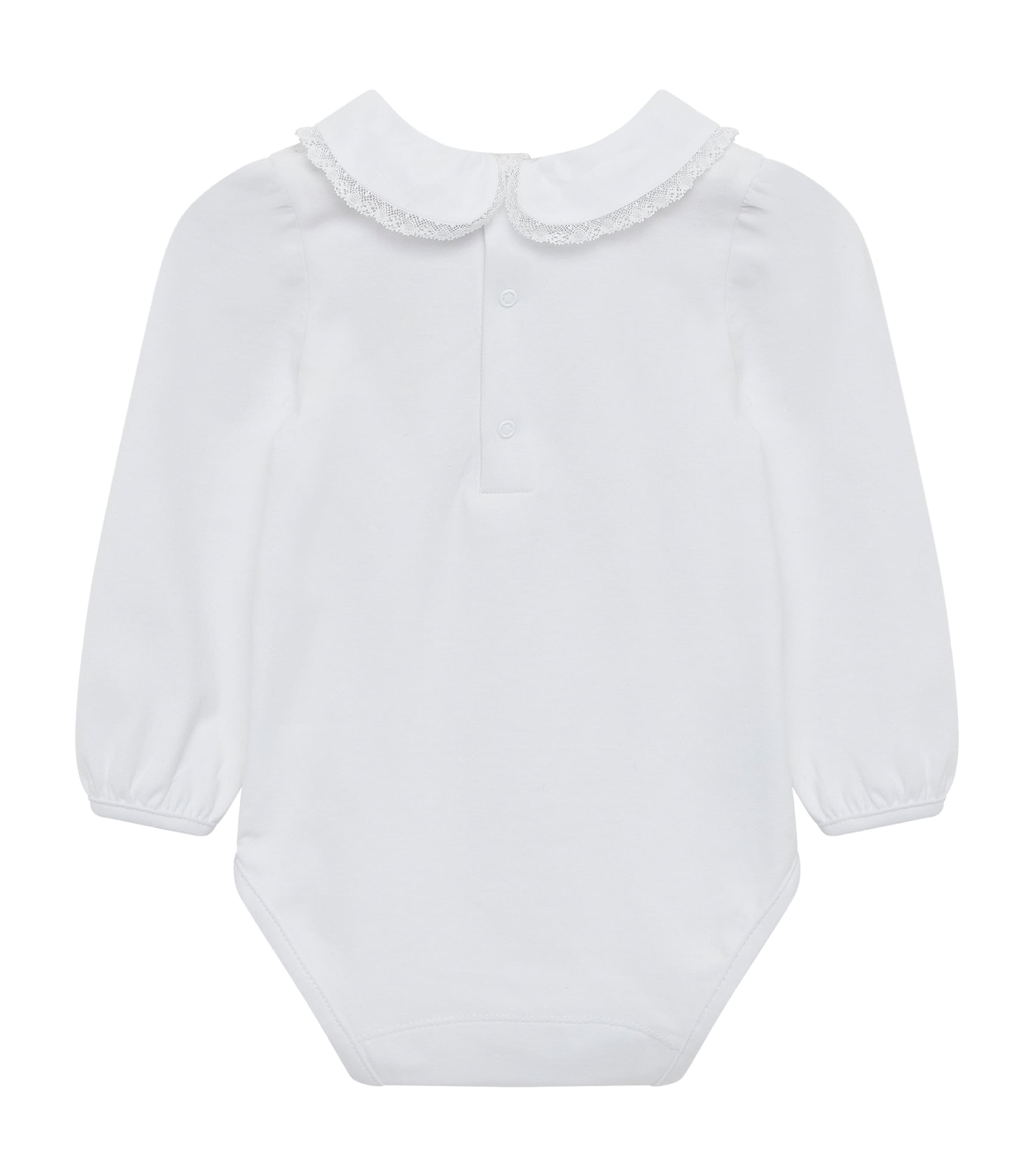 Stretch-Cotton Evelyn Bodysuit (1-24 Months) WHITE Image 2