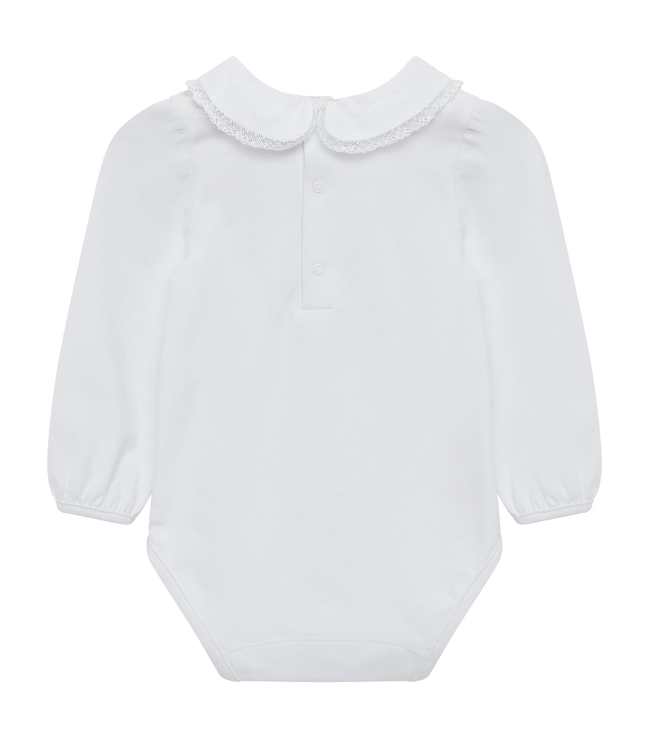 Stretch-Cotton Evelyn Bodysuit (1-24 Months) WHITE Image 2