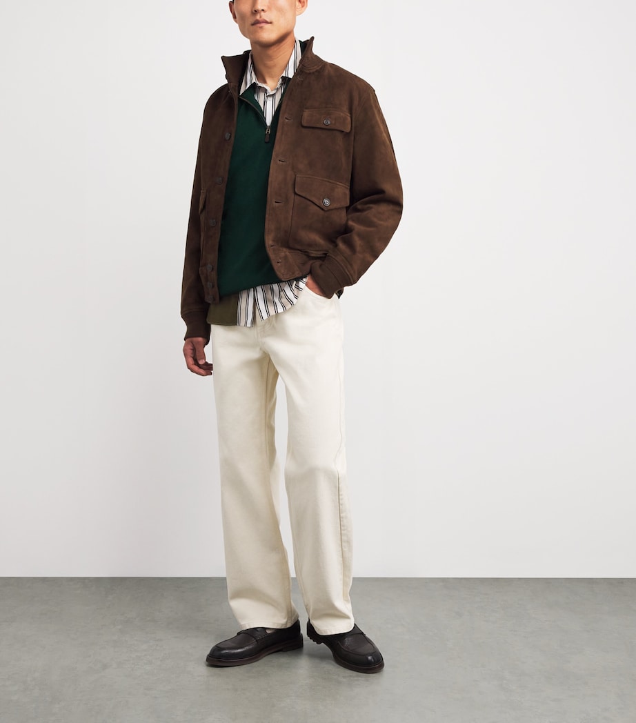 Wool Quarter-Zip Sweater GREEN Image 2